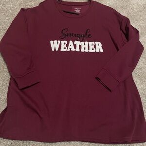 Lane Bryant Burgundy Long Sleeve sweatshirt
